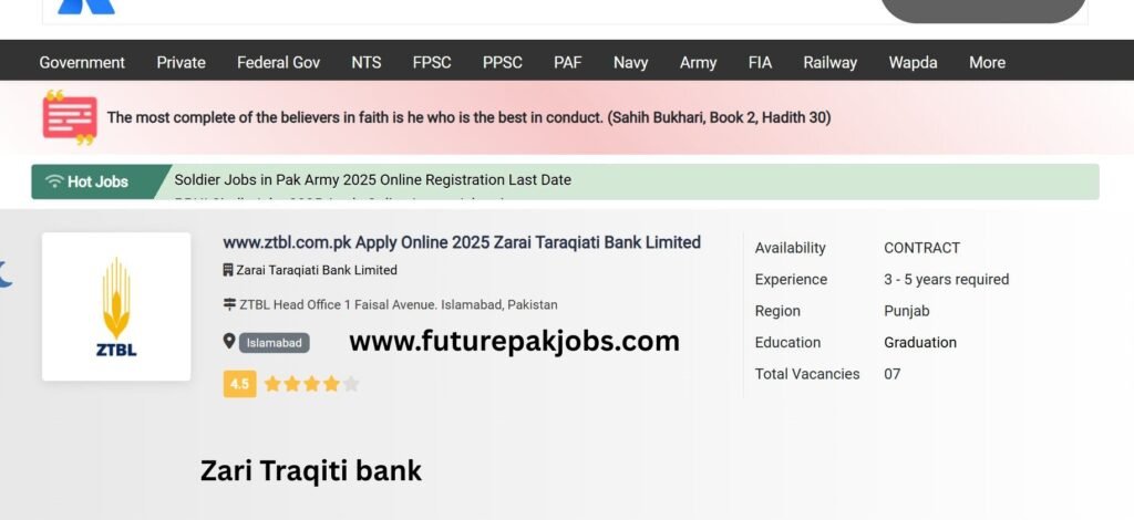 Current image: Zarai Taraqiati Bank Jobs